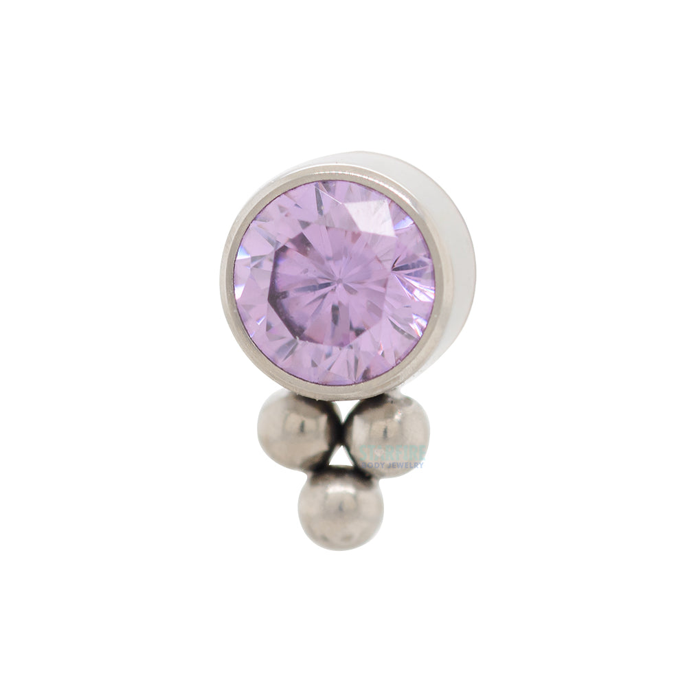 11HT-3 'Haute Couture' 3mm Faceted Gem Bezel Threaded End