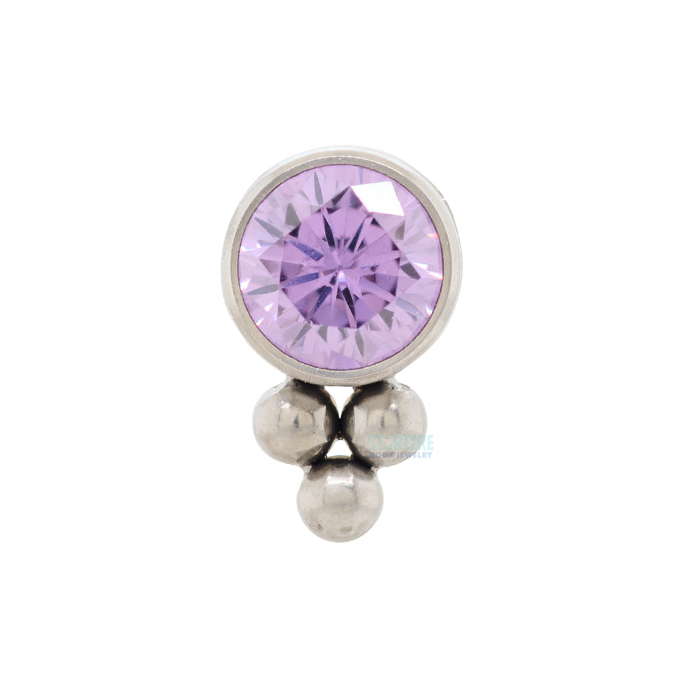 11HT-3 'Haute Couture' 3mm Faceted Gem Bezel Threaded End