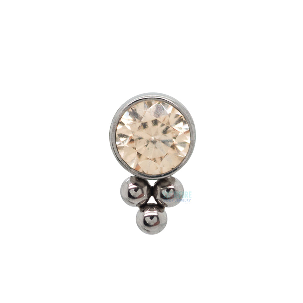 11HT-3 'Haute Couture' 3mm Faceted Gem Bezel Threaded End