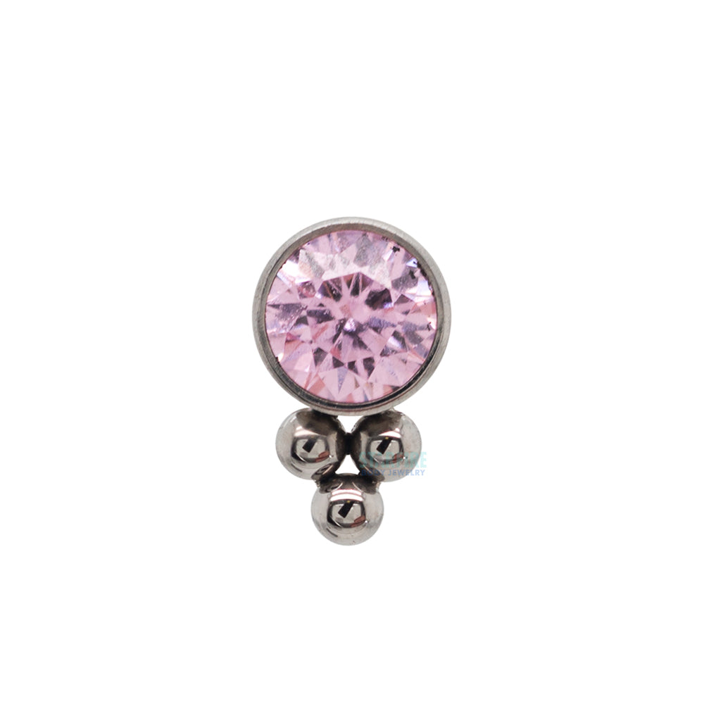 11HT-3 'Haute Couture' 3mm Faceted Gem Bezel Threaded End