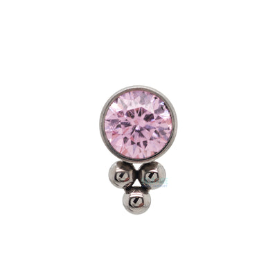 11HT-3 'Haute Couture' 3mm Faceted Gem Bezel Threaded End