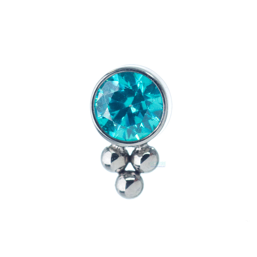 11HT-3 'Haute Couture' 3mm Faceted Gem Bezel Threaded End