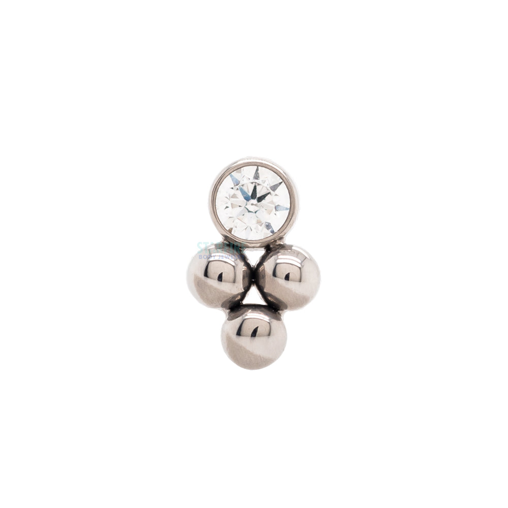11HT-3 'Haute Couture' 1.5mm Faceted Gem Bezel Threaded End