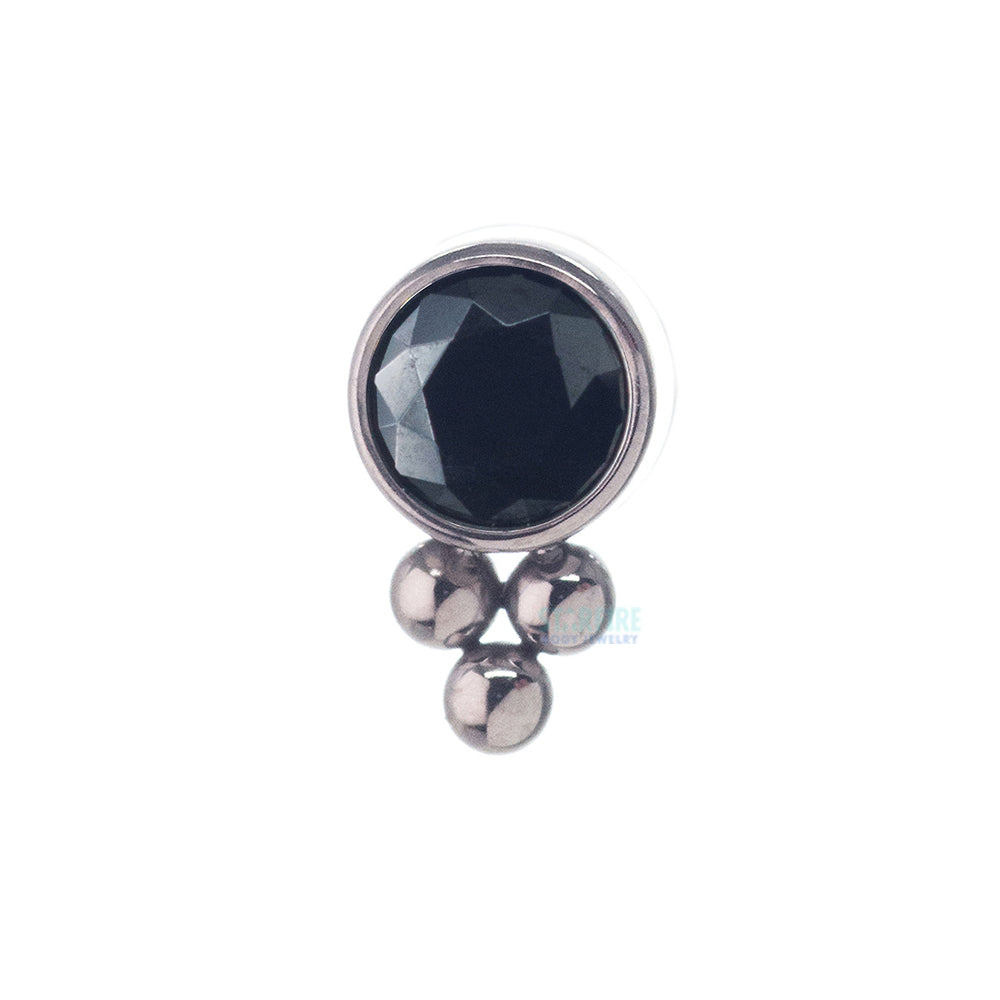 11HT-3 'Haute Couture' 3mm Faceted Gem Bezel Threaded End