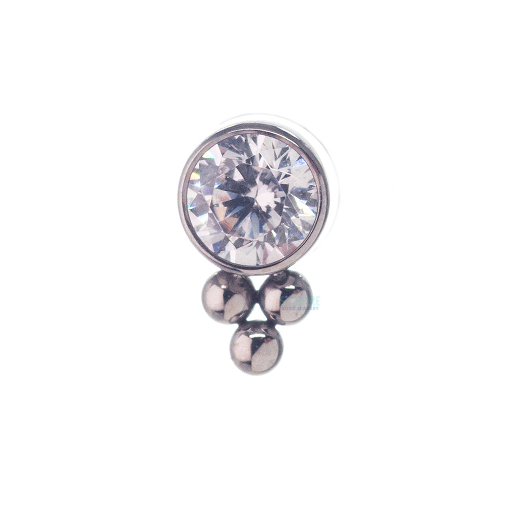 11HT-3 'Haute Couture' 3mm Faceted Gem Bezel Threaded End