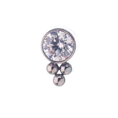 11HT-3 'Haute Couture' 3mm Faceted Gem Bezel Threaded End