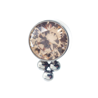 11HT-3 'Haute Couture' 4mm Faceted Gem Bezel Threaded End