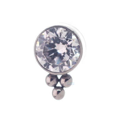 11HT-3 'Haute Couture' 4mm Faceted Gem Bezel Threaded End