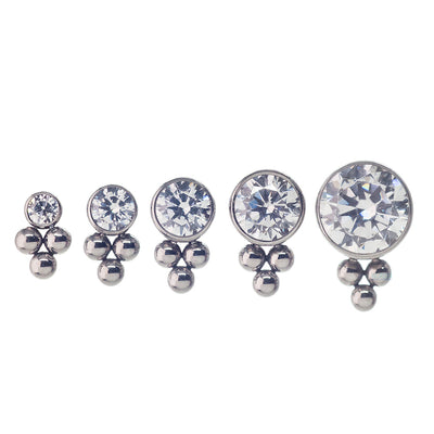11HT-3 'Haute Couture' 3mm Faceted Gem Bezel Threaded End