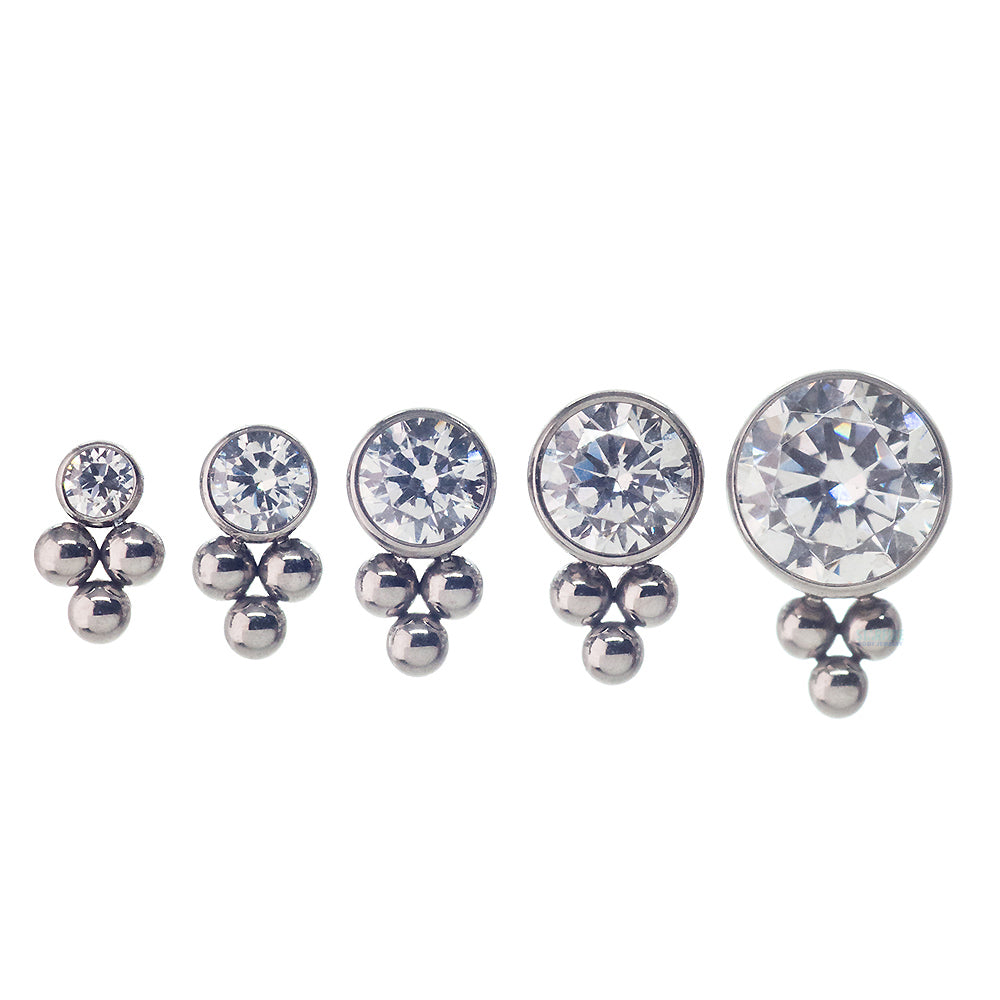 11HT-3 'Haute Couture' 2.5mm Faceted Gem Bezel Threaded End