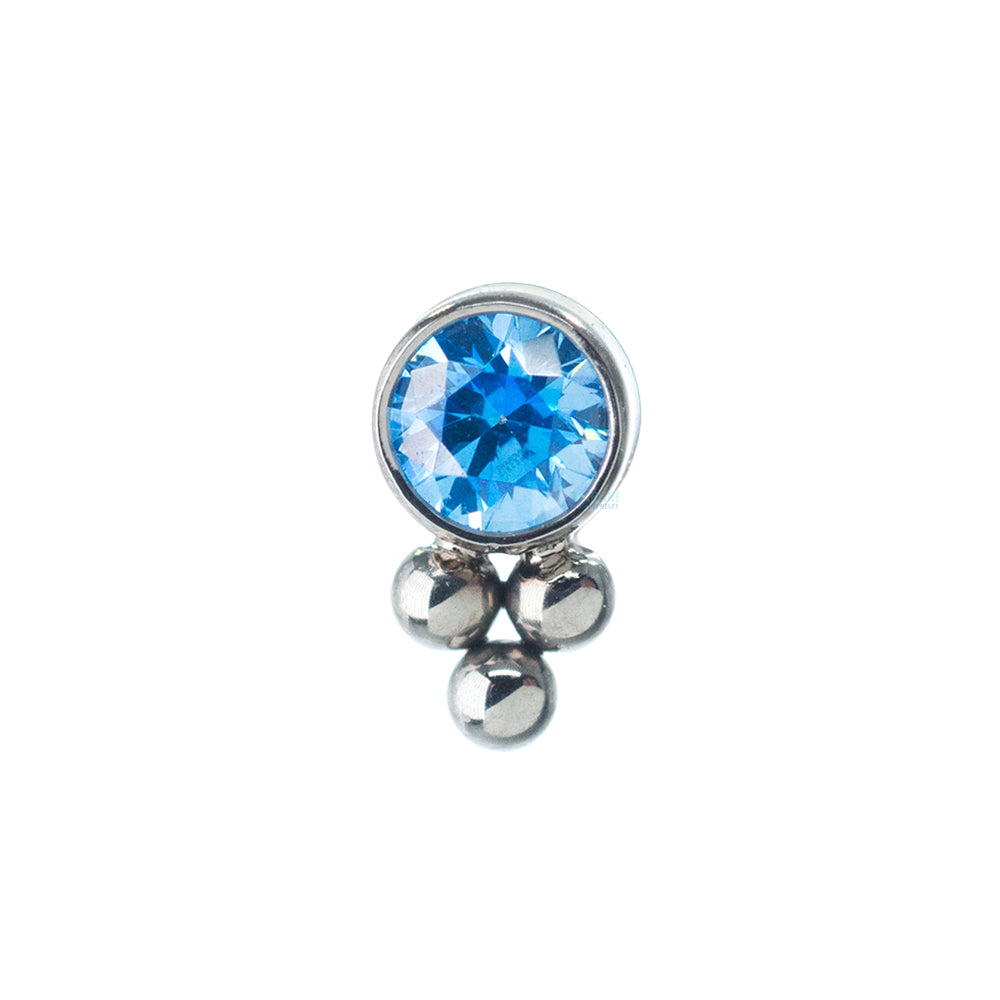 11HT-3 'Haute Couture' 2.5mm Faceted Gem Bezel Threaded End