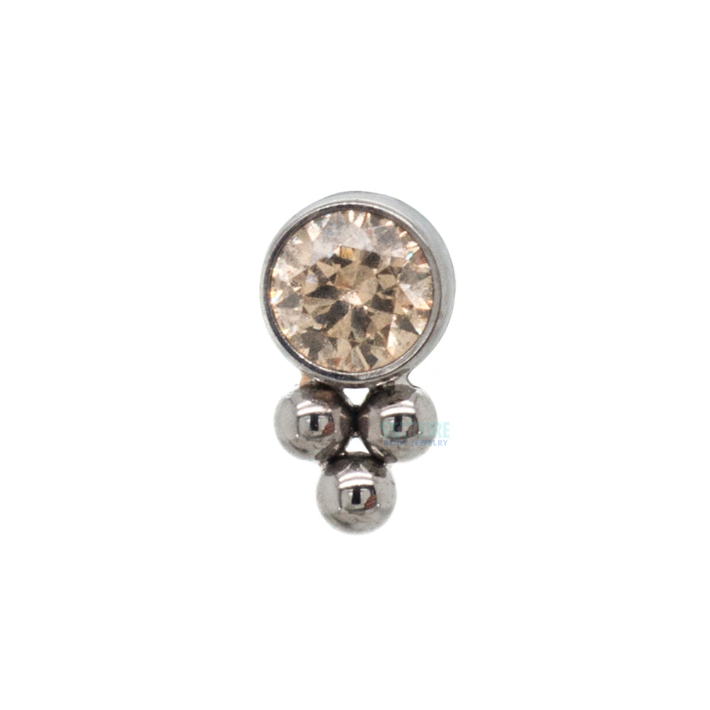 11HT-3 'Haute Couture' 2.5mm Faceted Gem Bezel Threaded End