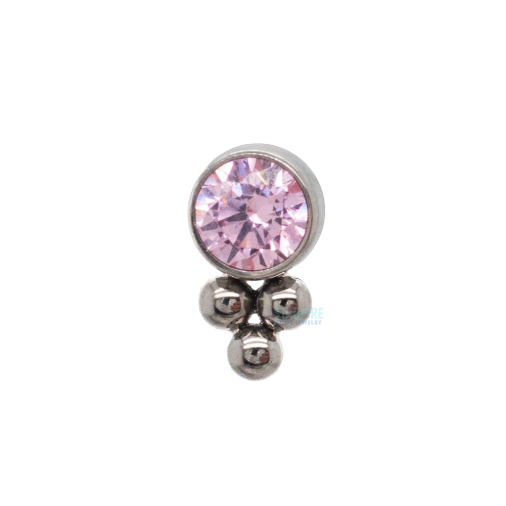 11HT-3 'Haute Couture' 2.5mm Faceted Gem Bezel Threaded End