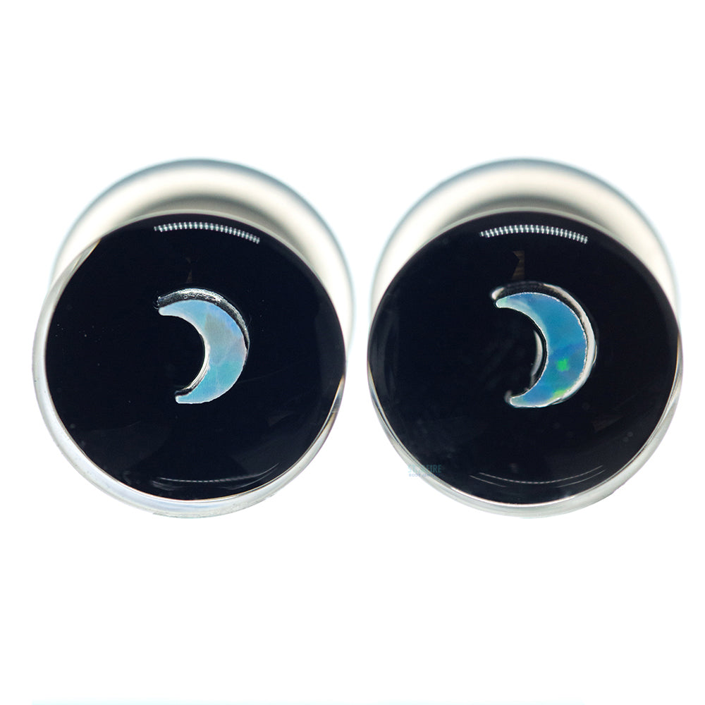 Moon Opal in Glass Plugs