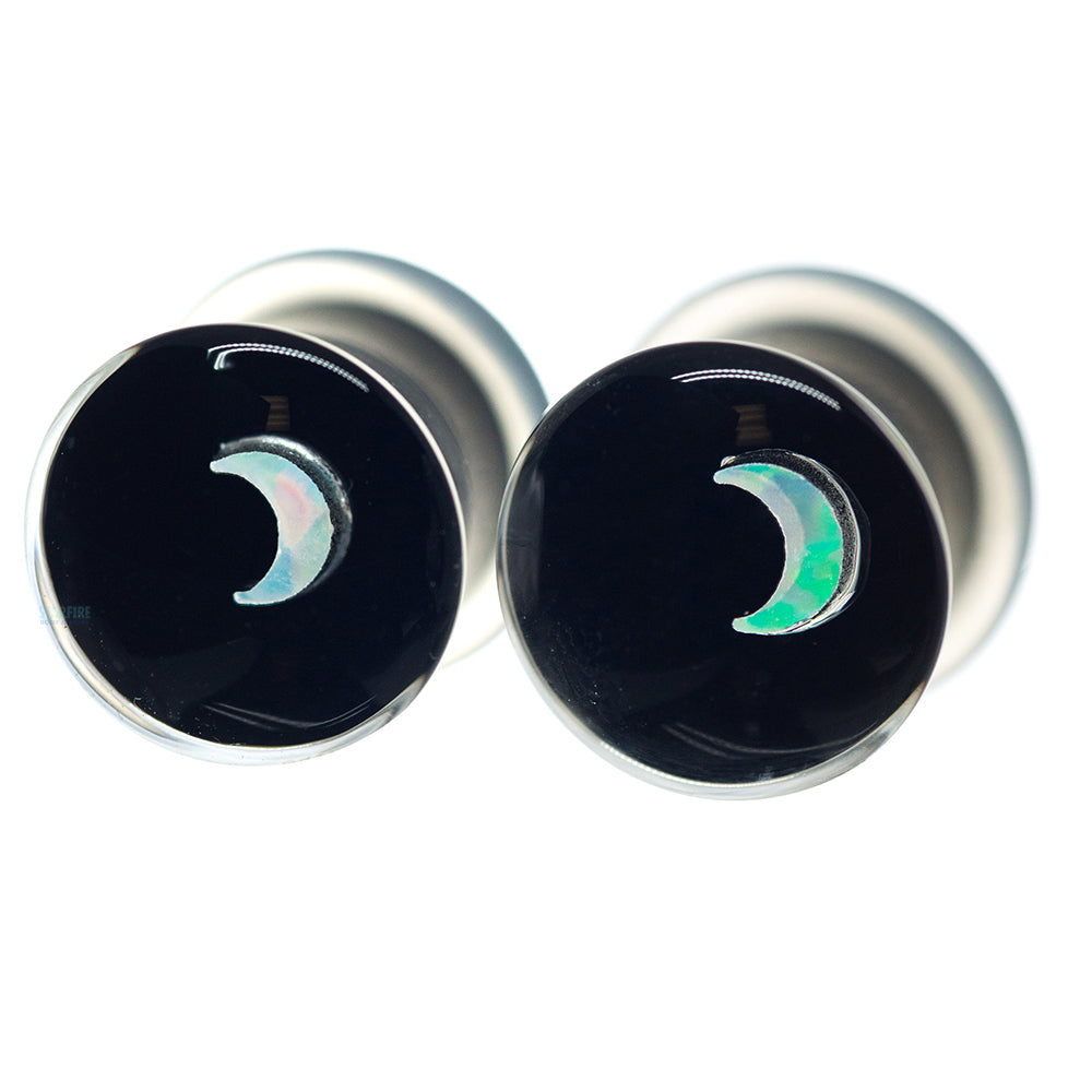Moon Opal in Glass Plugs