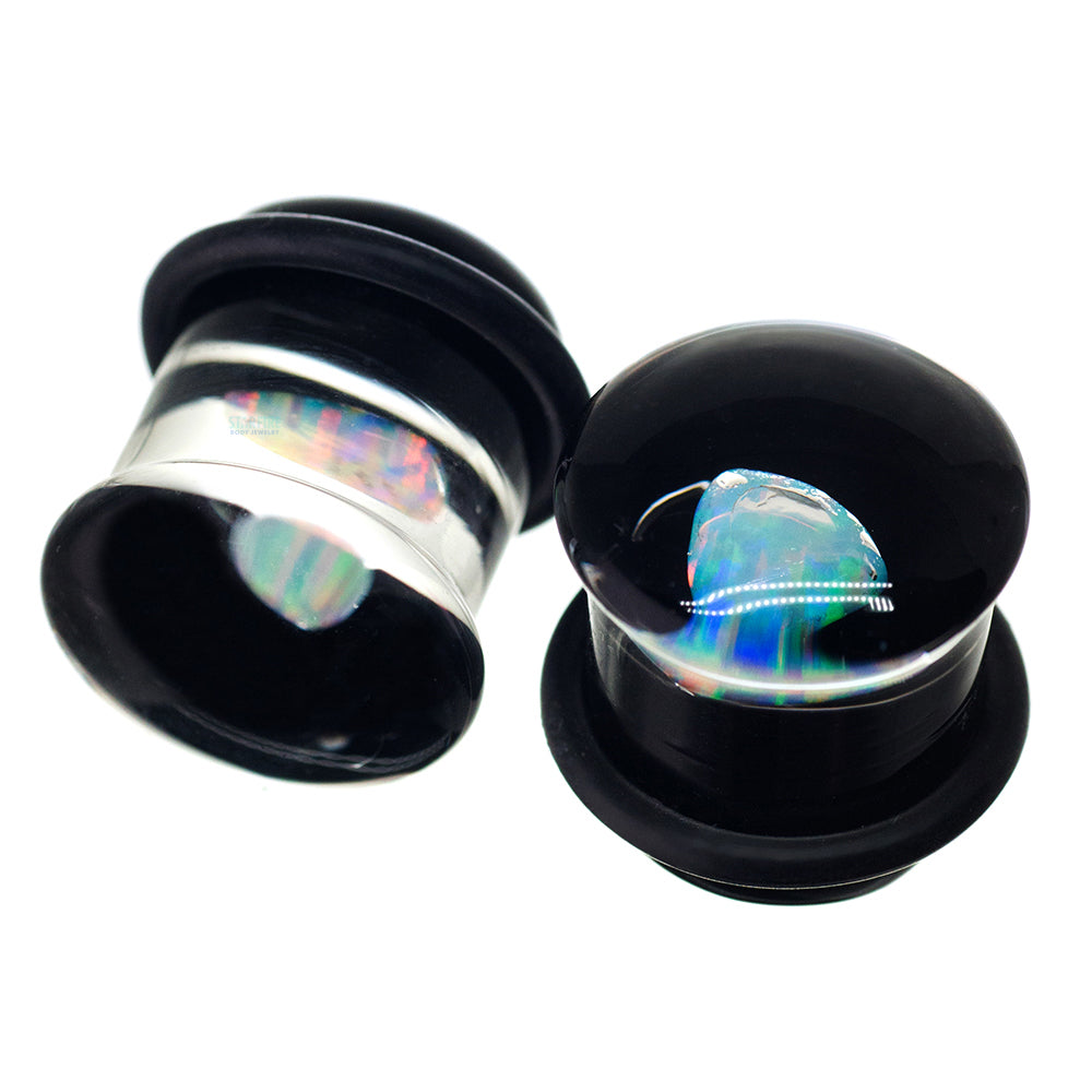 Trillion Opal in Glass Plugs