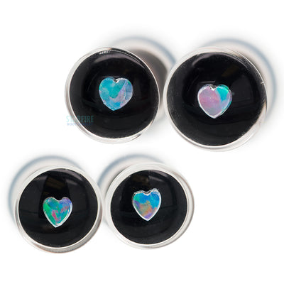 Heart Opal in Glass Plugs
