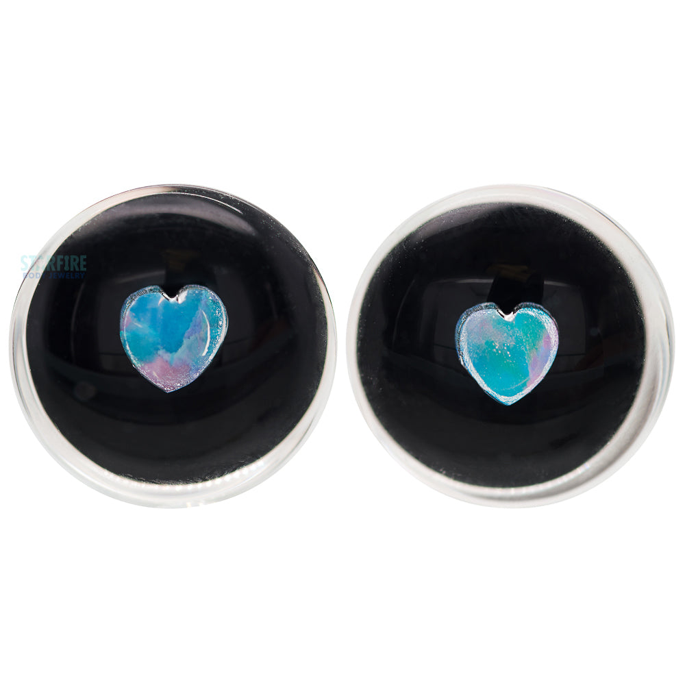 Heart Opal in Glass Plugs