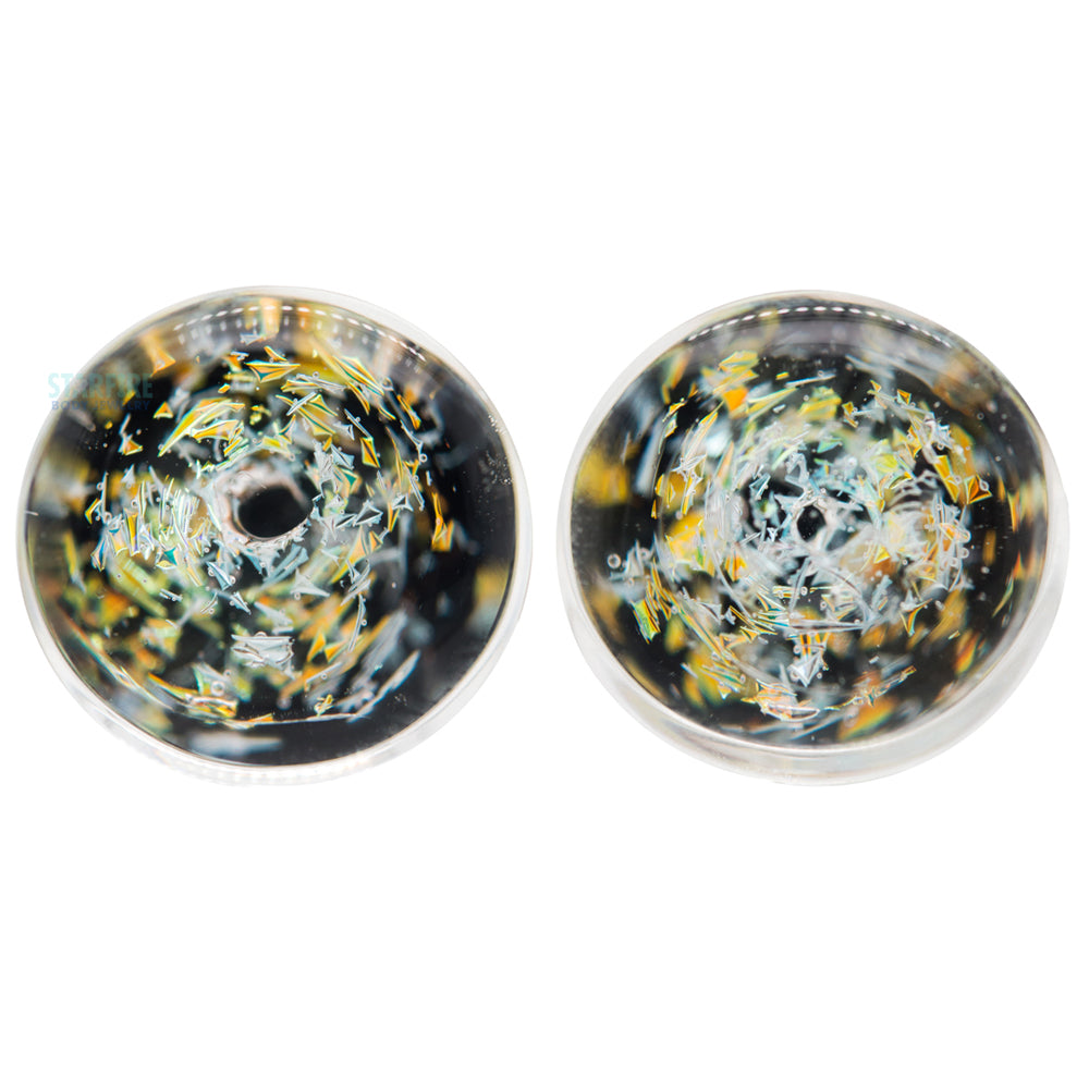 Galaxy Glass Plugs - Diamond & Copper on Black