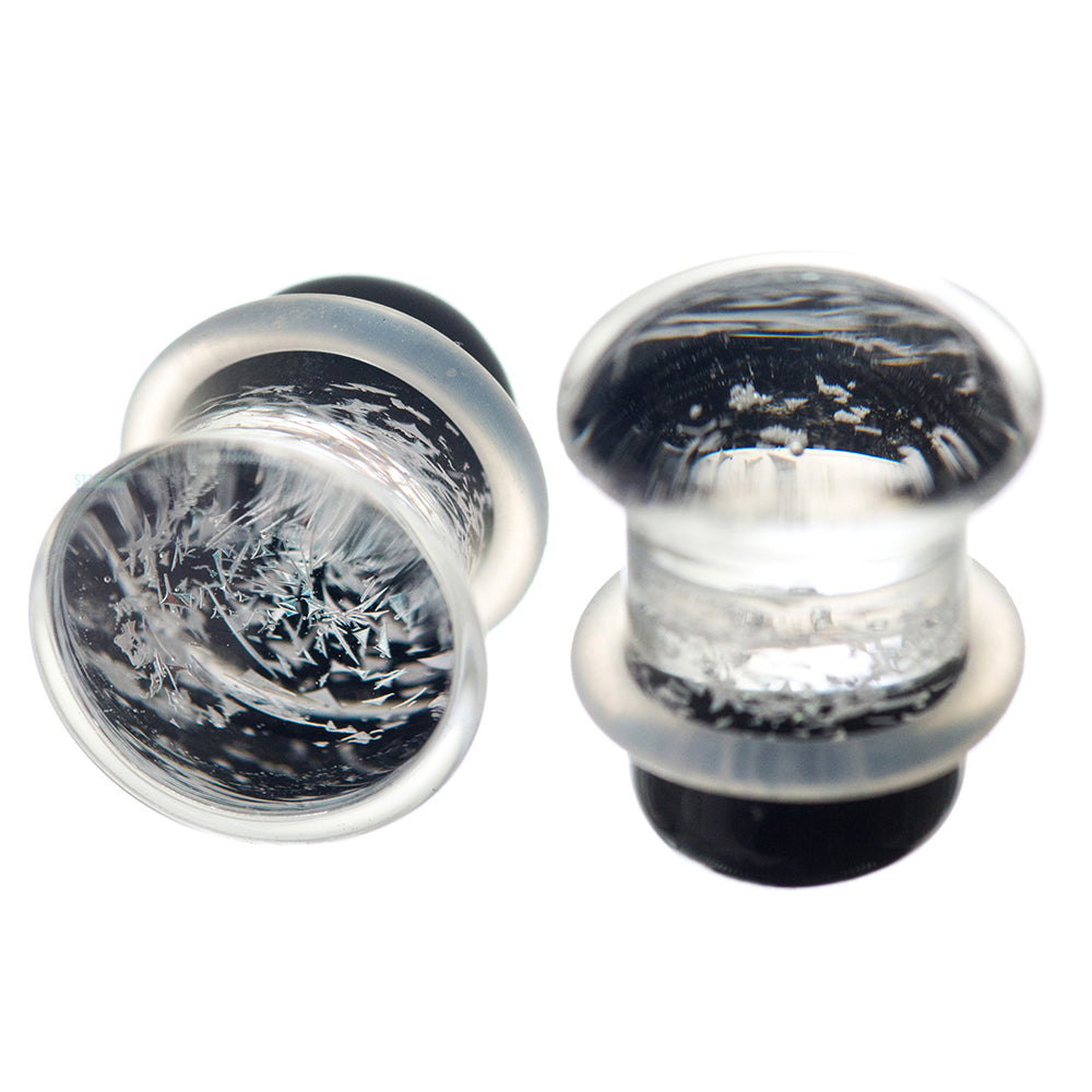 Galaxy Glass Plugs - Diamond on Black