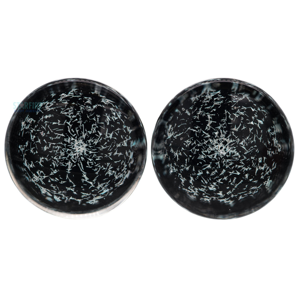 Galaxy Glass Plugs - Diamond on Black