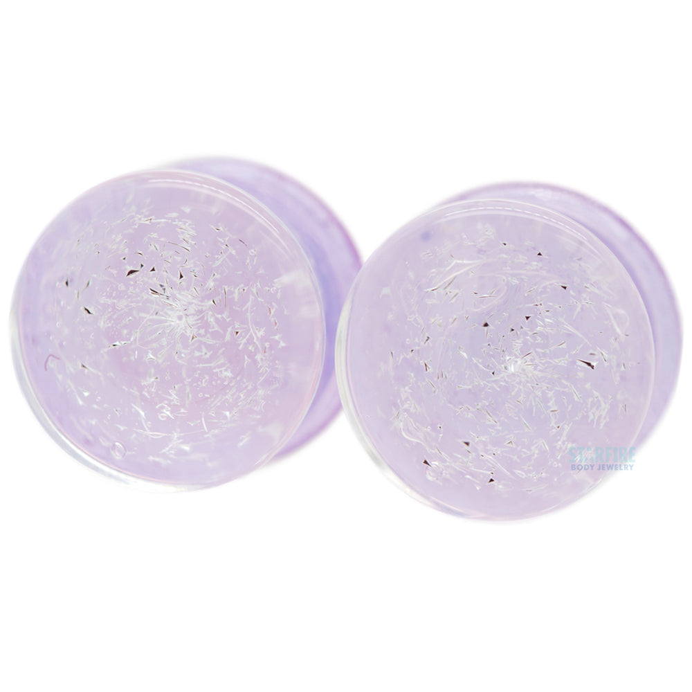 Galaxy Glass Plugs - Diamond on Pink Slime