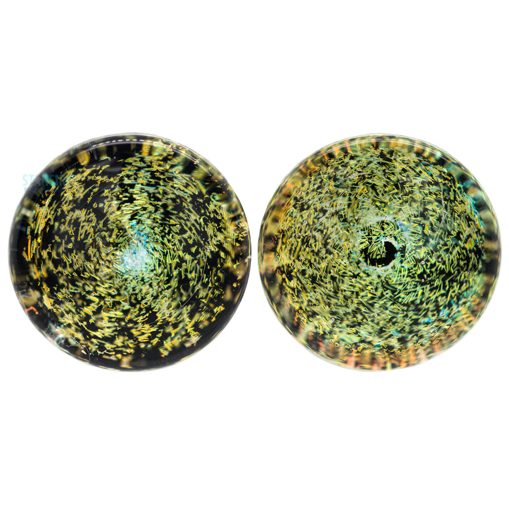 Galaxy Glass Plugs - Gold on Black
