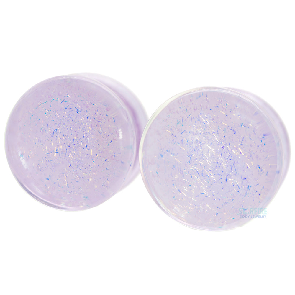Galaxy Glass Plugs - Gold on Pink Slime