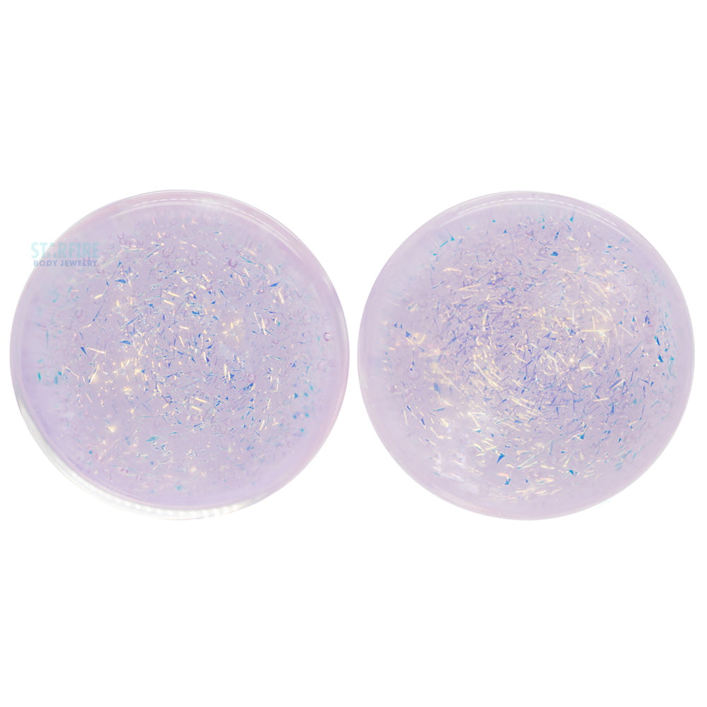 Galaxy Glass Plugs - Gold on Pink Slime