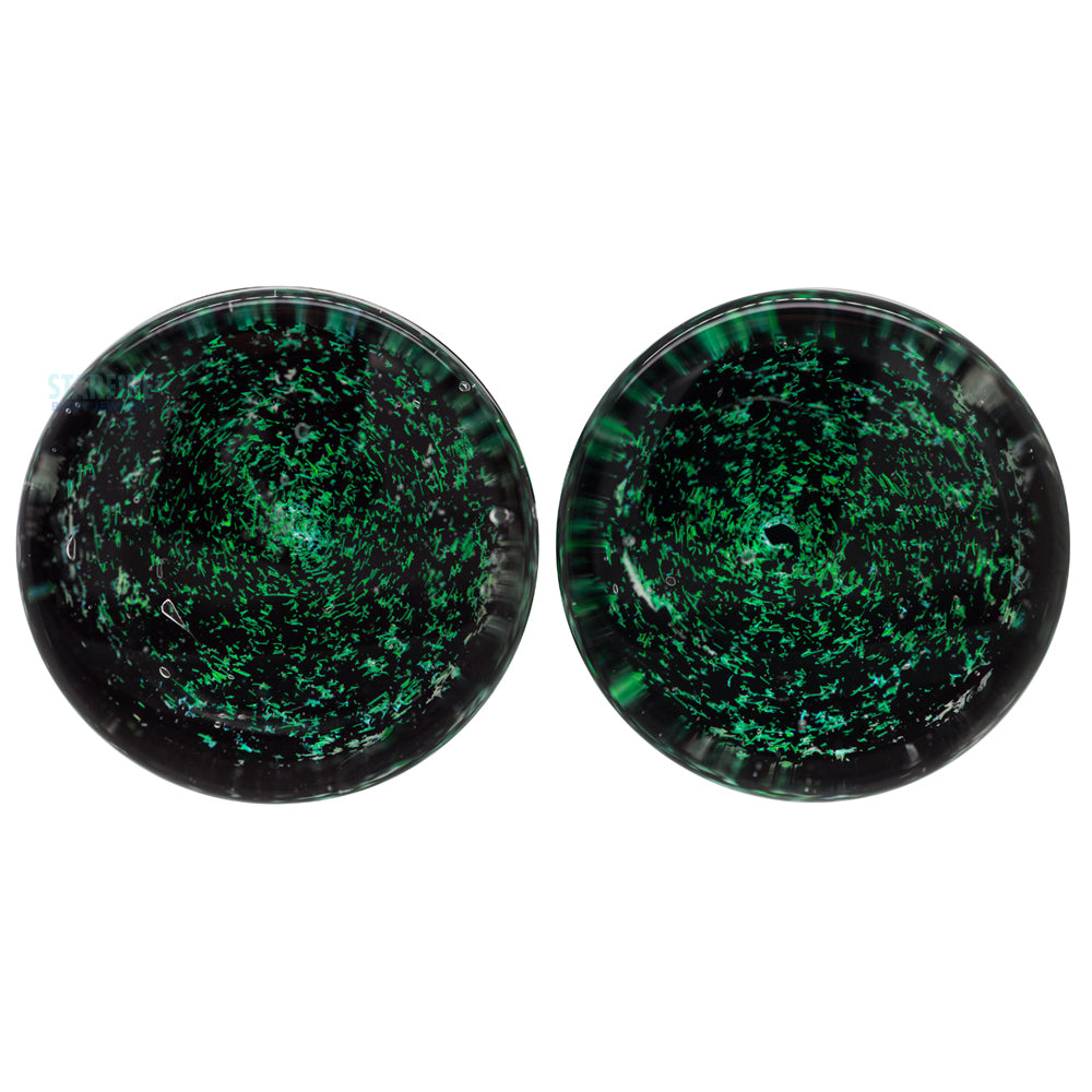 Galaxy Glass Plugs - Green on Black
