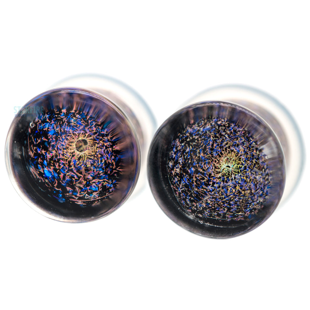 Galaxy Glass Plugs - Pink & Blue on Black