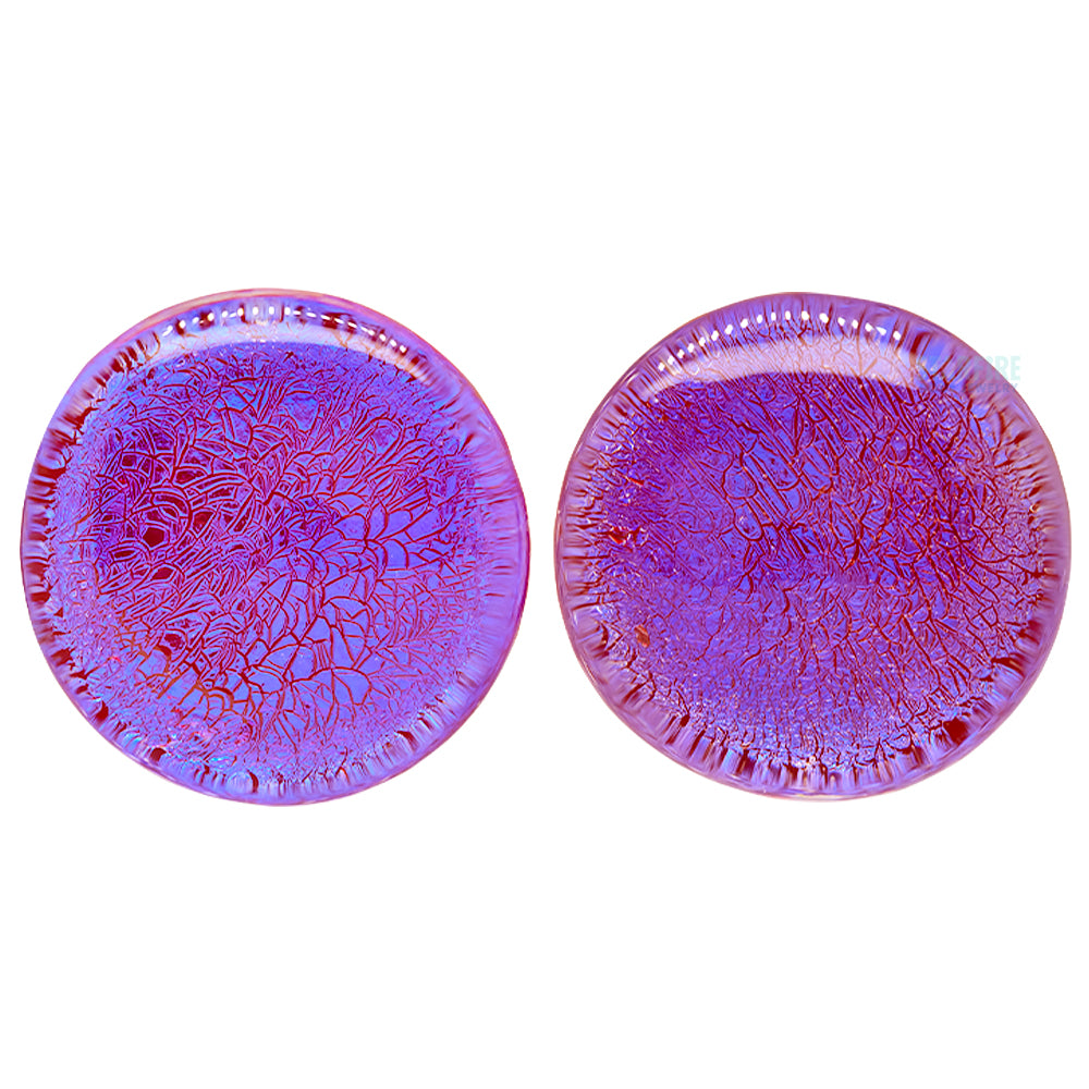 Foil Glass Plugs - Blue on Ruby