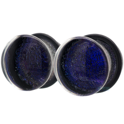 Foil Glass Plugs - Purple on Black