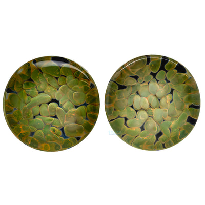 Pebble Glass Plugs - Moss