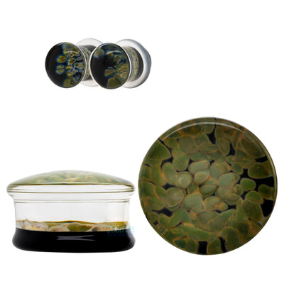 Pebble Glass Plugs - Moss