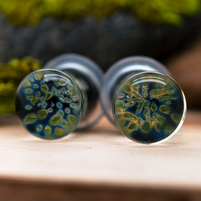 Pebble Glass Plugs - Moss