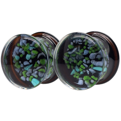 Pebble Glass Plugs - Purple/Green