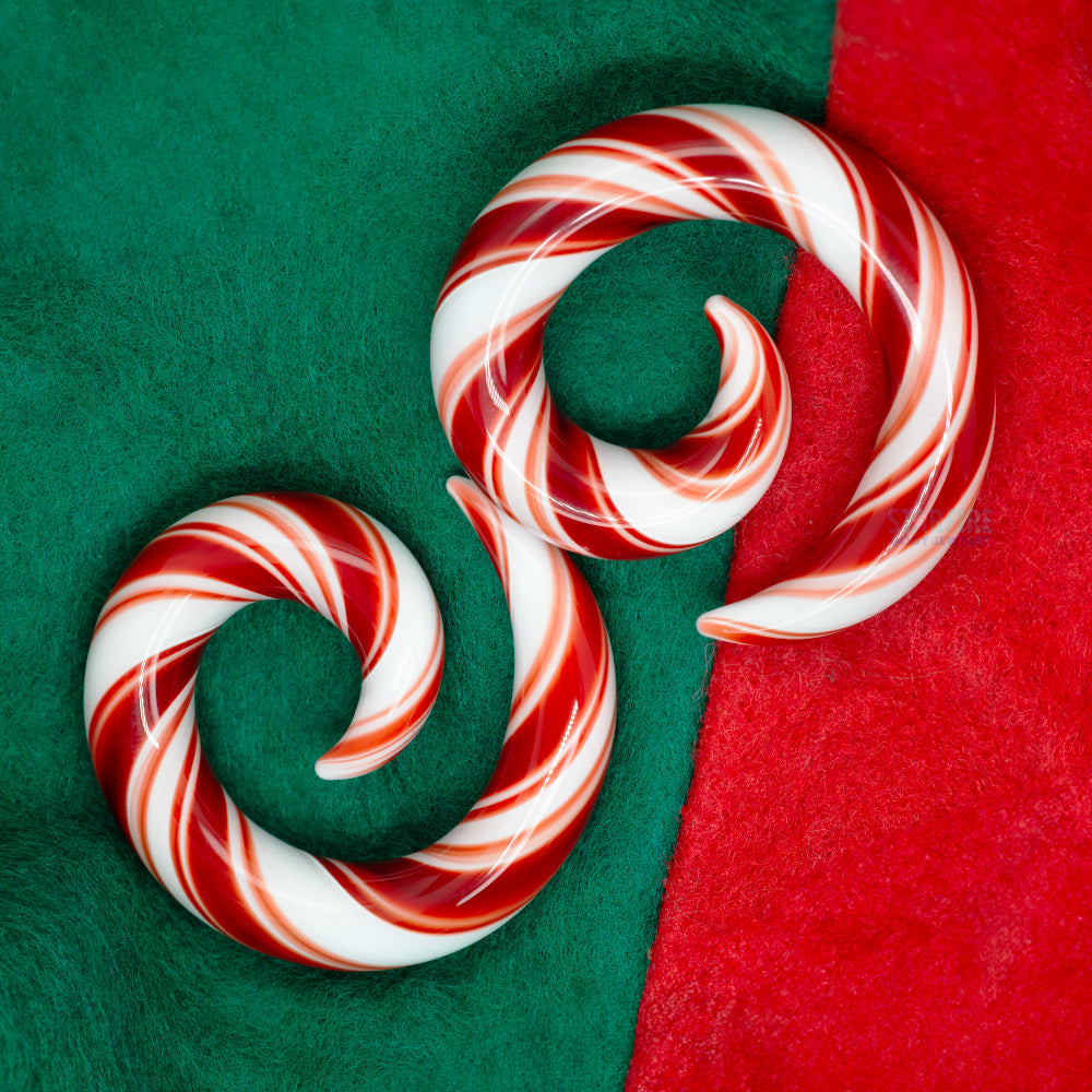Candy Cane Glass Spirals