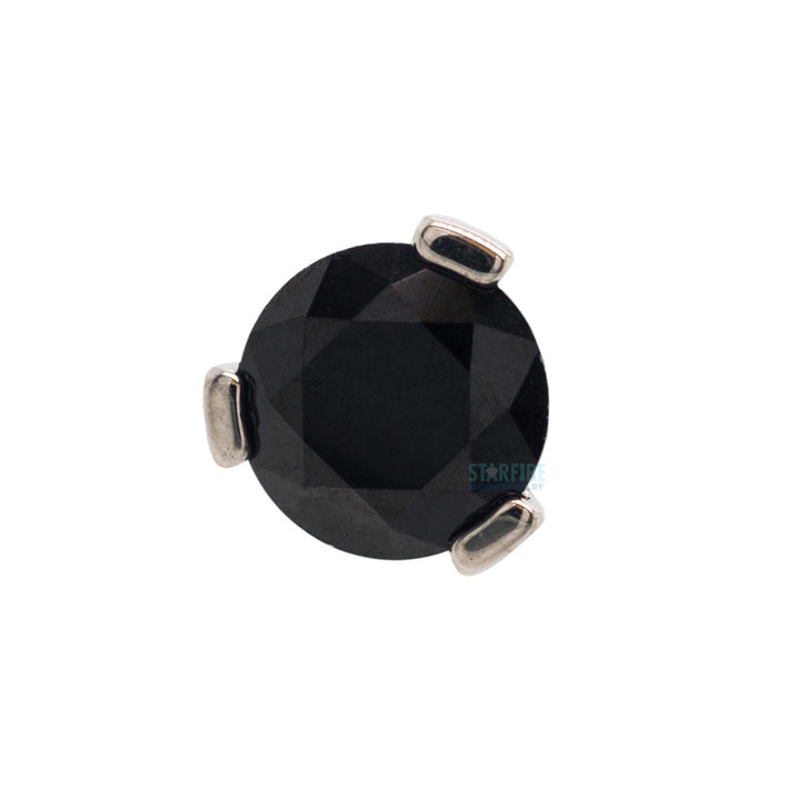 3 Prong-Set Threaded End with Faceted Gem