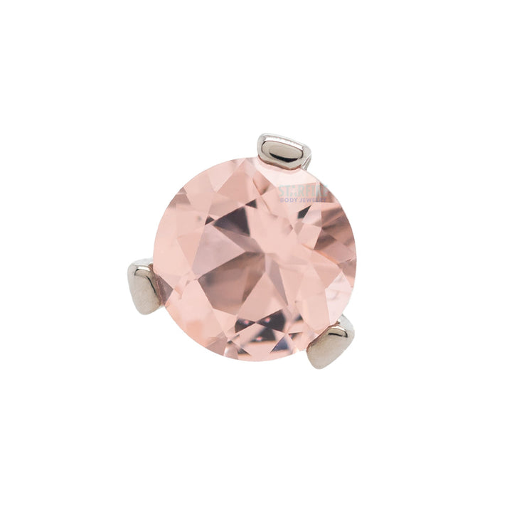 3 Prong-Set Threaded End with Faceted Gem