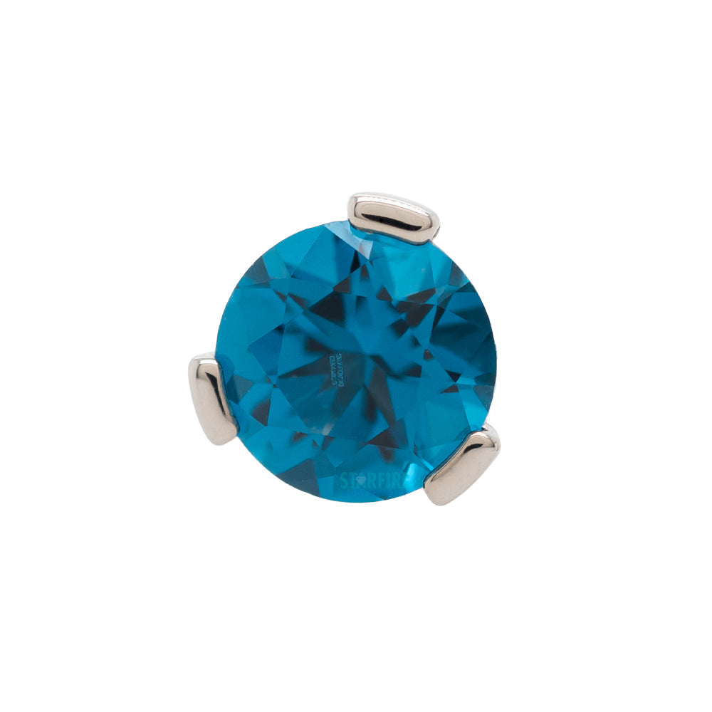 3 Prong-Set Threaded End with Faceted Gem