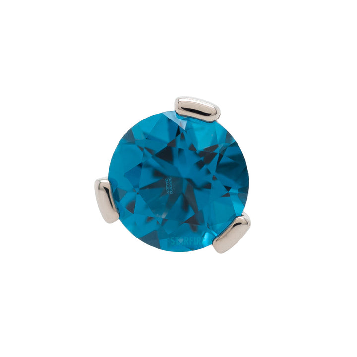 3 Prong-Set Threaded End with Faceted Gem