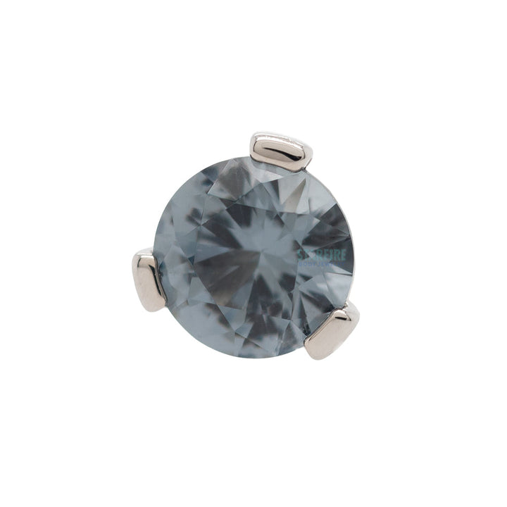3 Prong-Set Threaded End with Faceted Gem