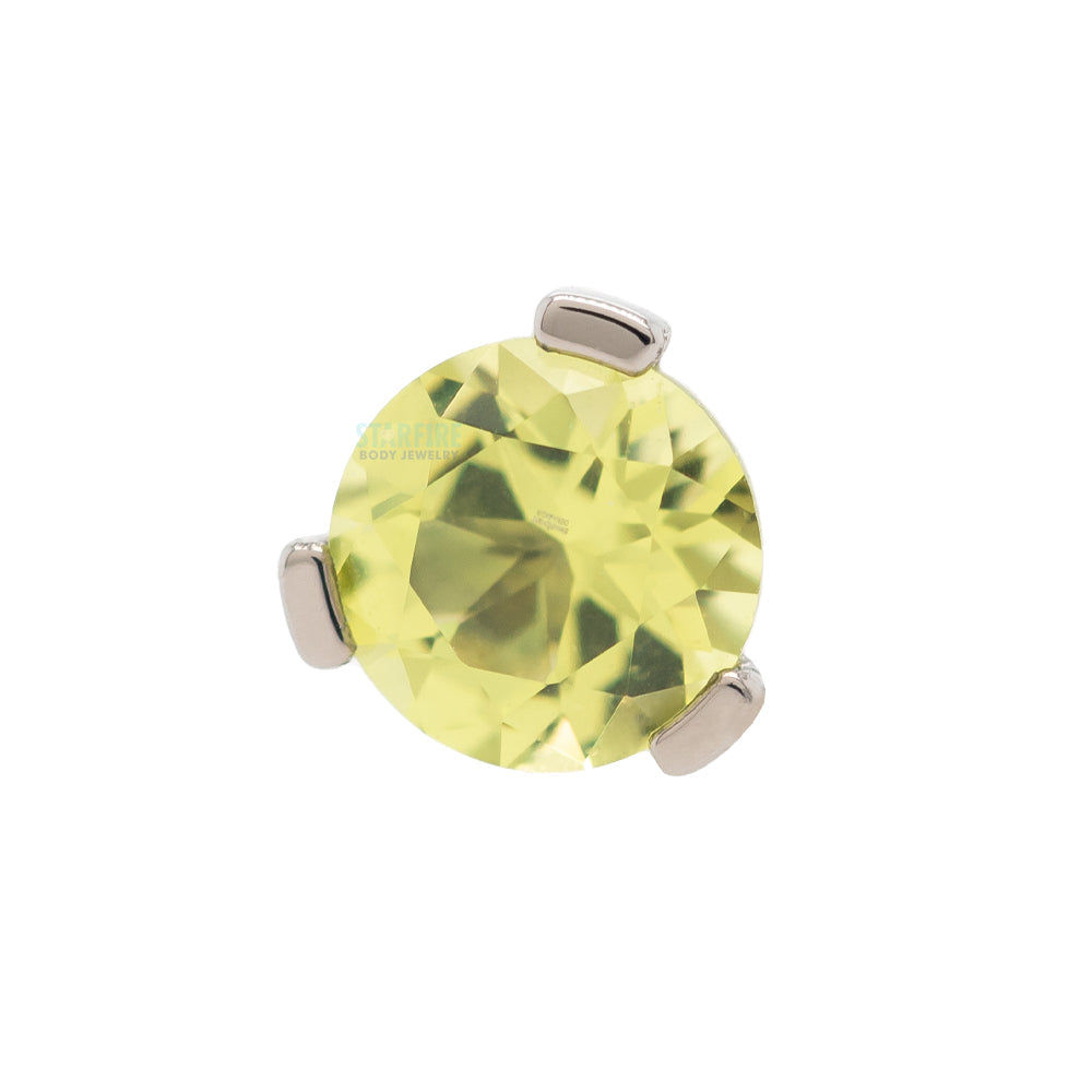 3 Prong-Set Threaded End with Faceted Gem