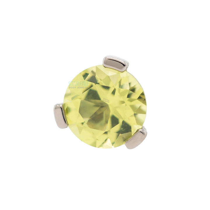 3 Prong-Set Threaded End with Faceted Gem