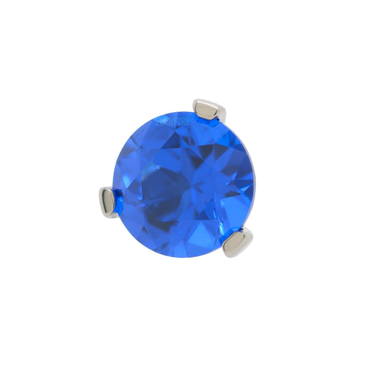 3 Prong-Set Threaded End with Faceted Gem