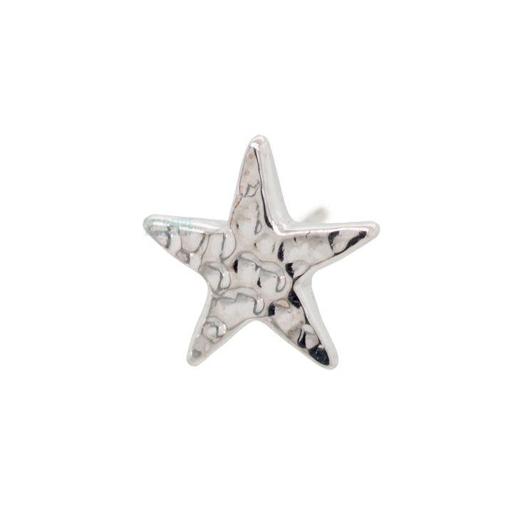 threadless: Flat Star HAMMERED FINISH Pin in Gold