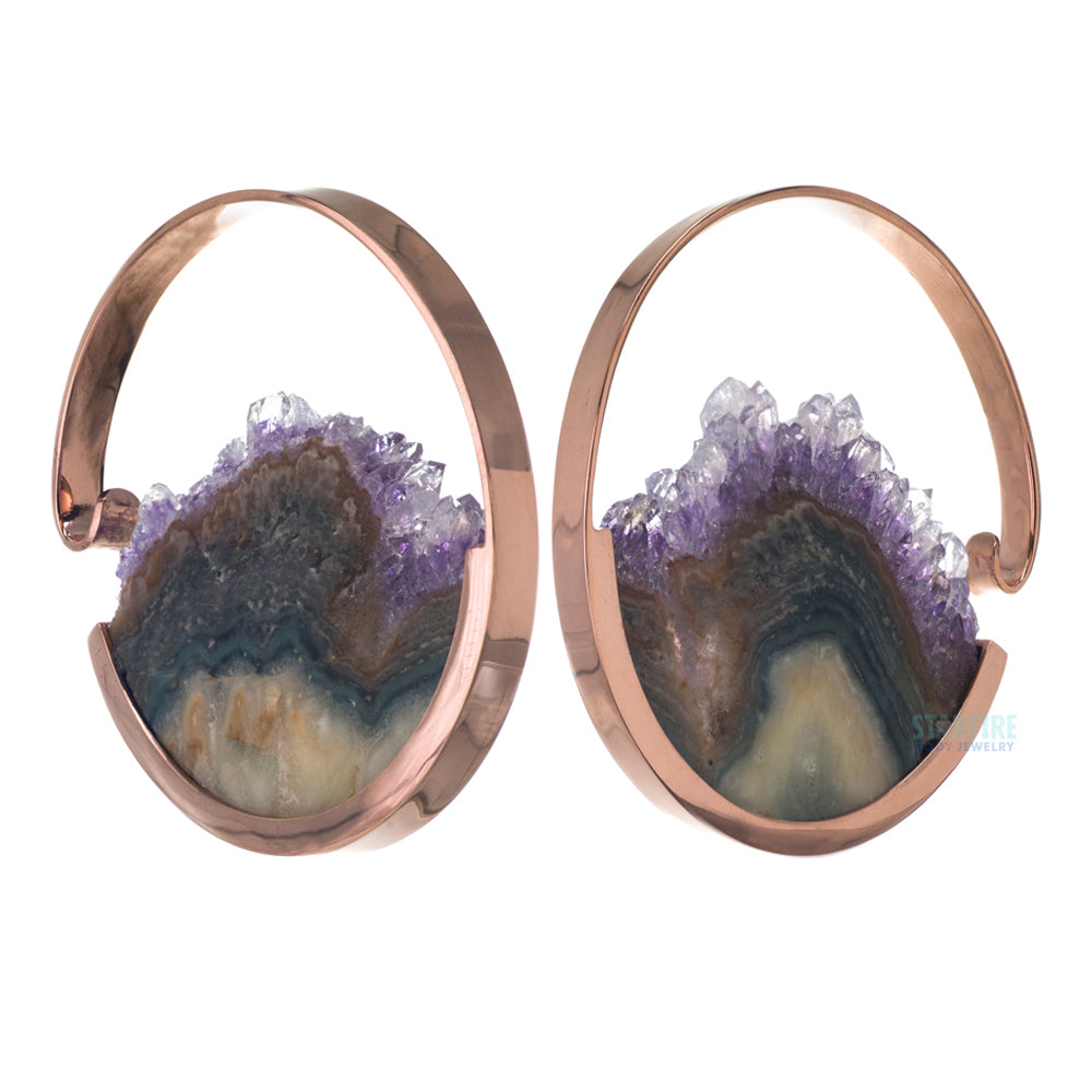 Muse Hoop Weights Extra Large - Rose Gold + Amethyst