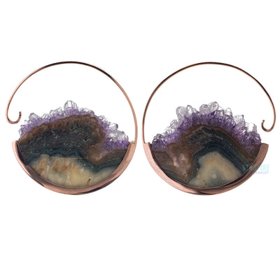 Muse Hoop Weights Extra Large - Rose Gold + Amethyst