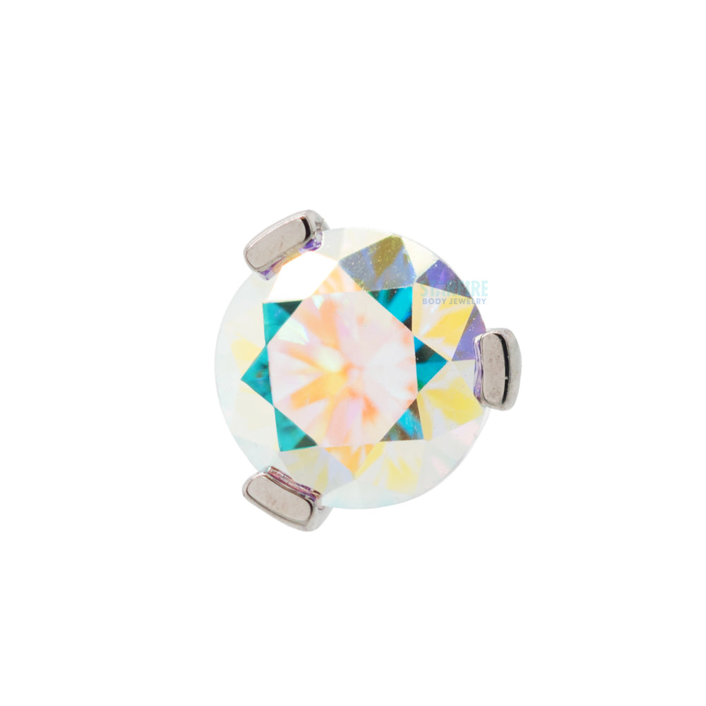 threadless: 4mm 3 Prong-Set Round Faceted Gem End